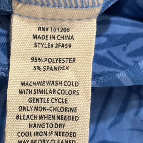 Soft Surroundings Size XL Go Lively Blue Palm Leaf Cargo Jogger Pull-On Pants - Picture 4 of 5